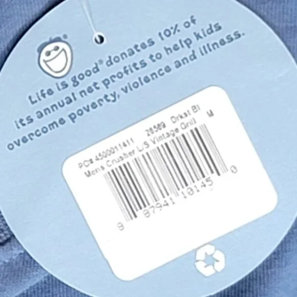 NWT Life Is Good Darkest Blue Men's Crusher L/S Vintage Grill Tee - M - Picture 10 of 10